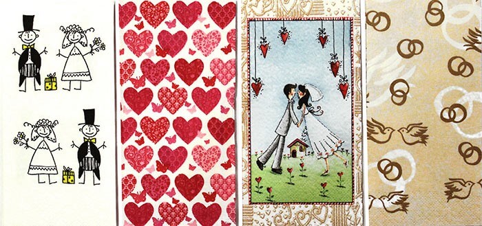 Taschentücher Hochzeitsmotiv