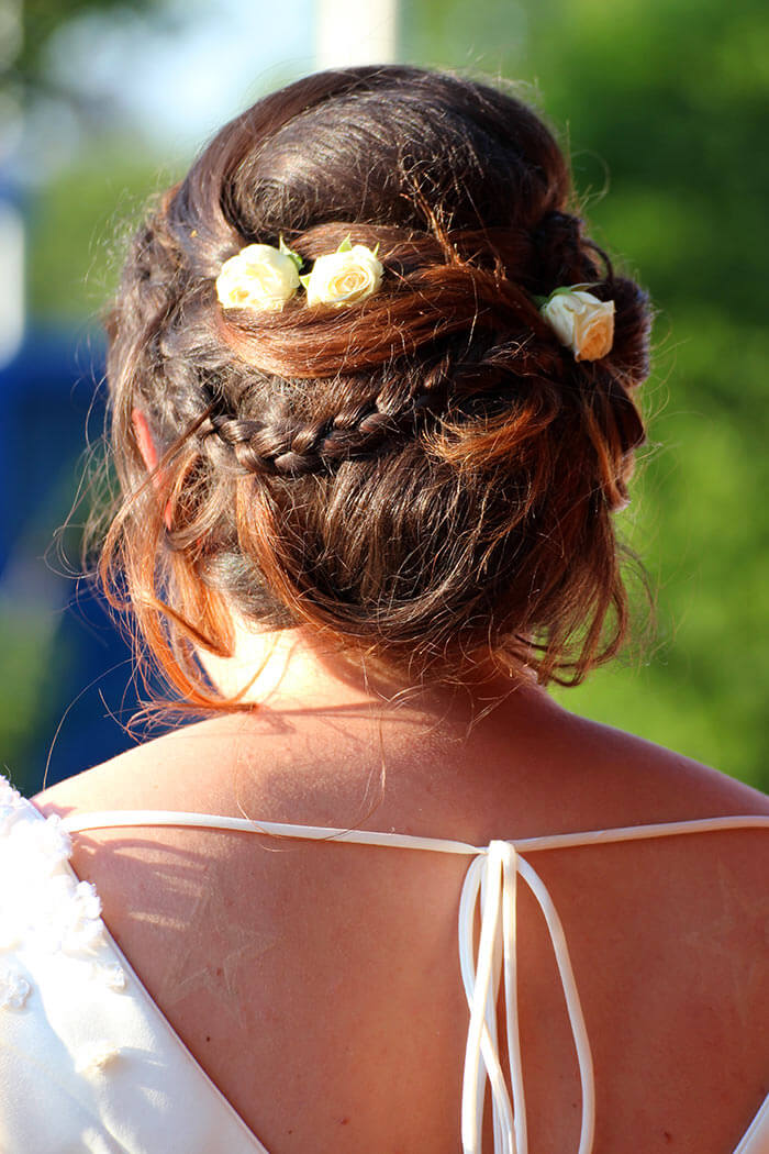 Brautfrisur mit Haarteil