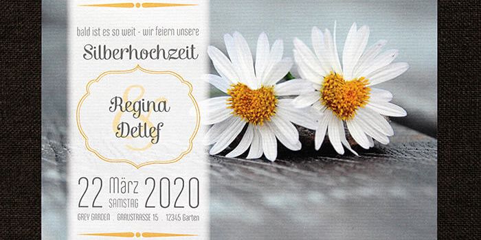 Einladungskarten Silberhochzeit Die Besten Ideen Fur Text Fotos Und Design