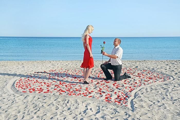 Heiratsantrag Urlaub Strand