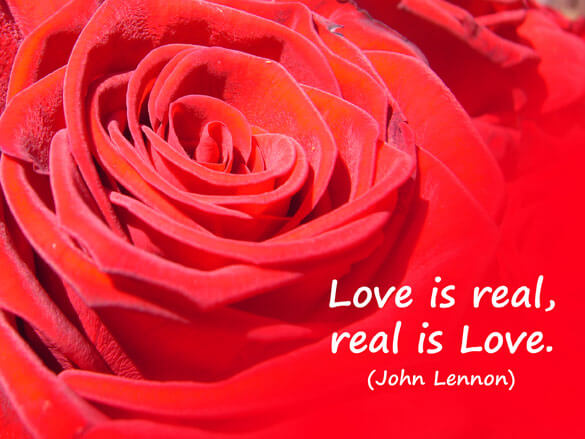 Liebessprüche englisch - Love ist real, real is love