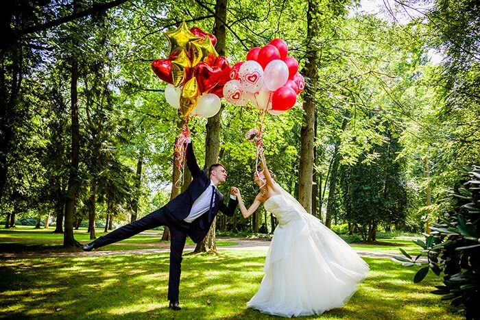 Luftballons zur Hochzeit