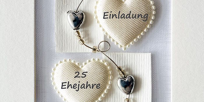 Silberhochzeit Einladungskarten Herz