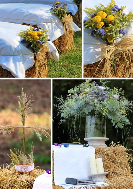 Wiesenhochzeit Dekoration Altar