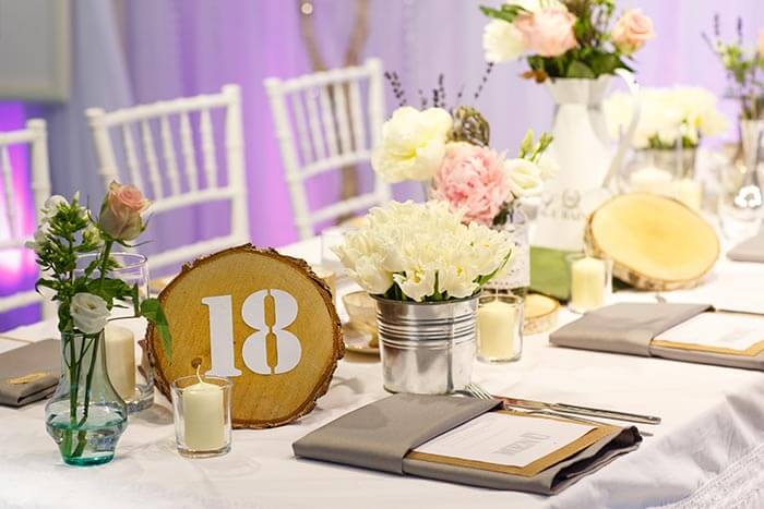 Tischnummern zur Hochzeit