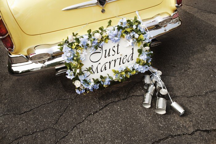 Auto Deko Set Just Married für Deine Hochzeit – Ja-Hochzeitsshop