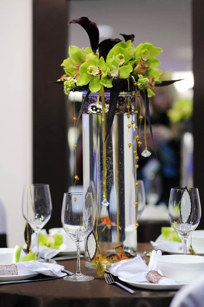 Blumen-Tischdeko Hochzeit