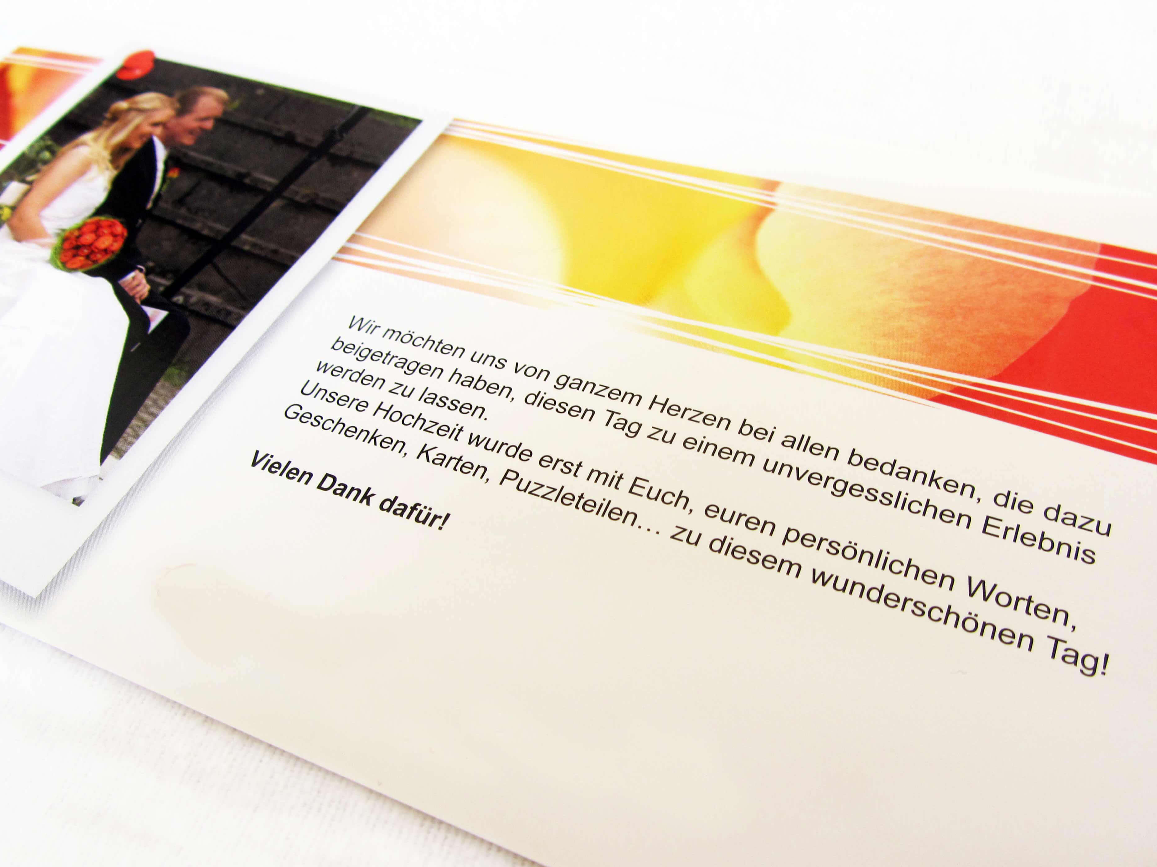 Text für Dankeskarten nach der Hochzeit Hochzeitsportal24