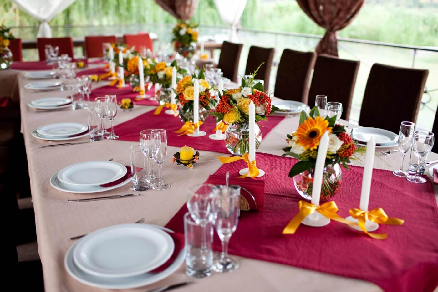 Ideen Tischdeko Hochzeit im Restaurant