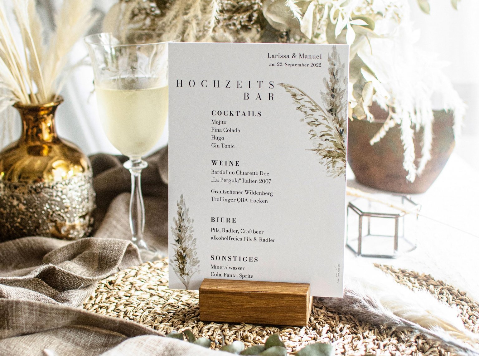 Getränkekarte zur Hochzeit I Tipps, Ideen und Inspirationen