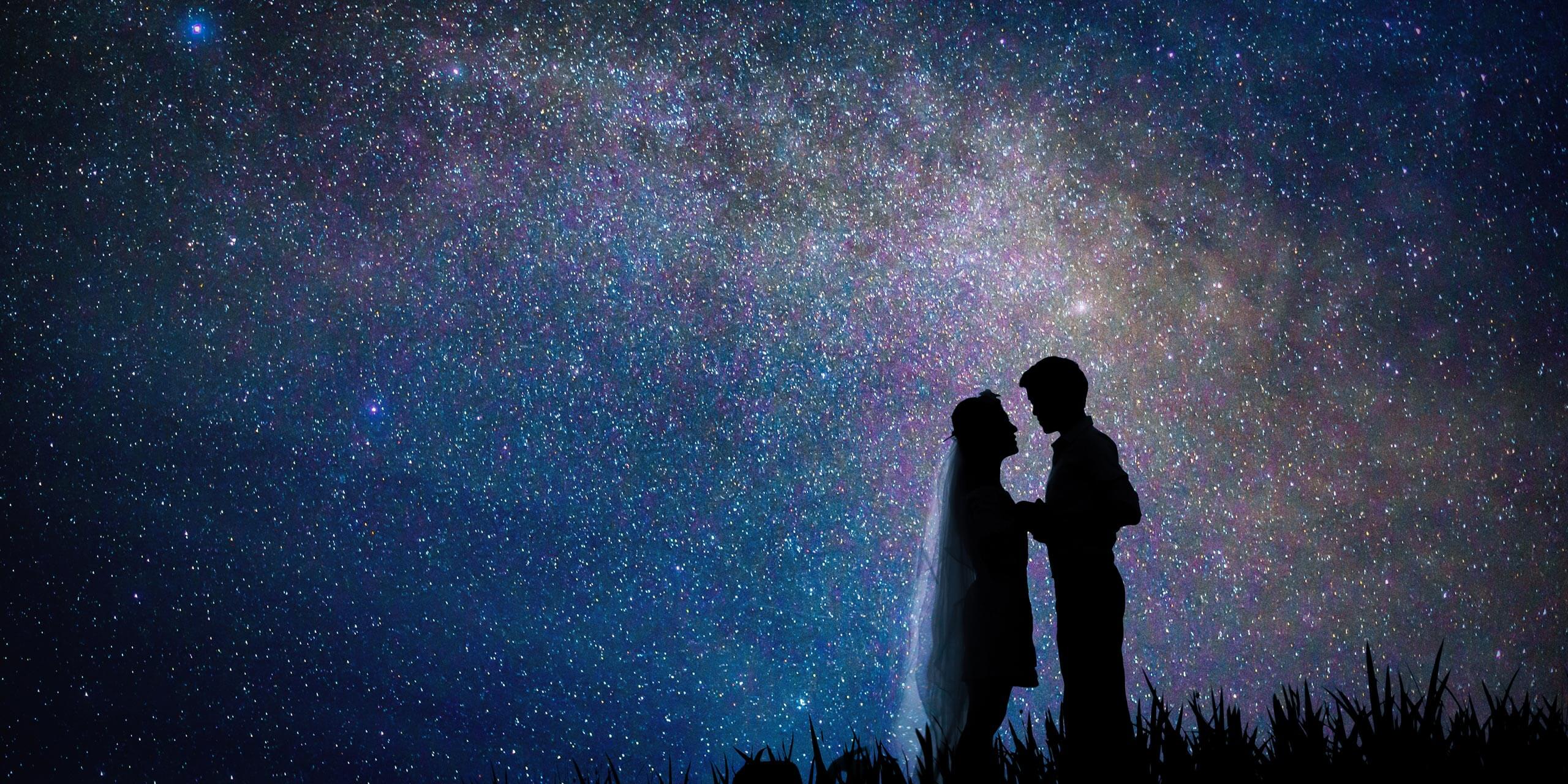 Above the stars in the field. Above the stars in the field
