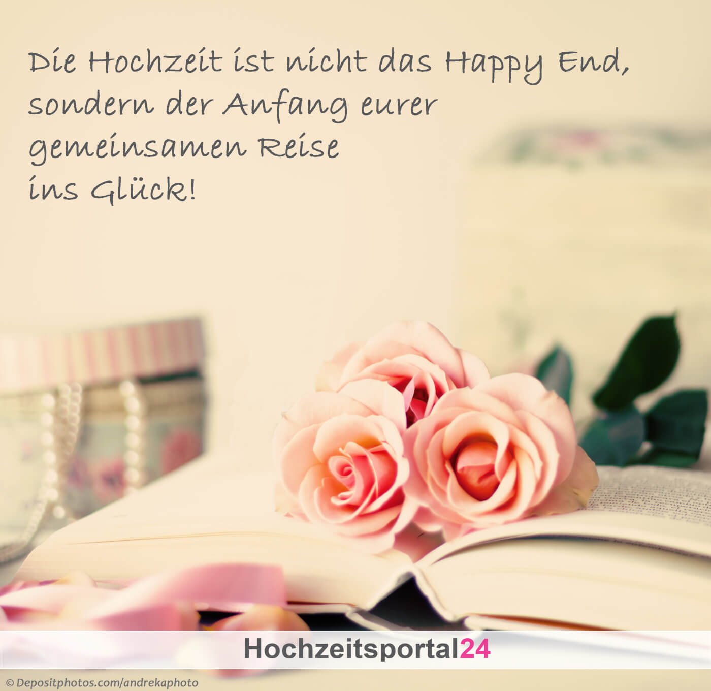 Kurzer Spruch fürs Gästebuch zur Hochzeit.