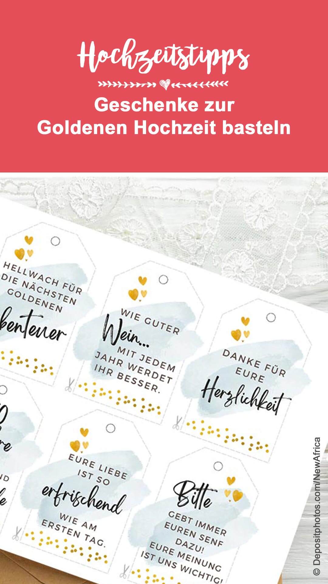 Geschenkideen goldene Hochzeit basteln