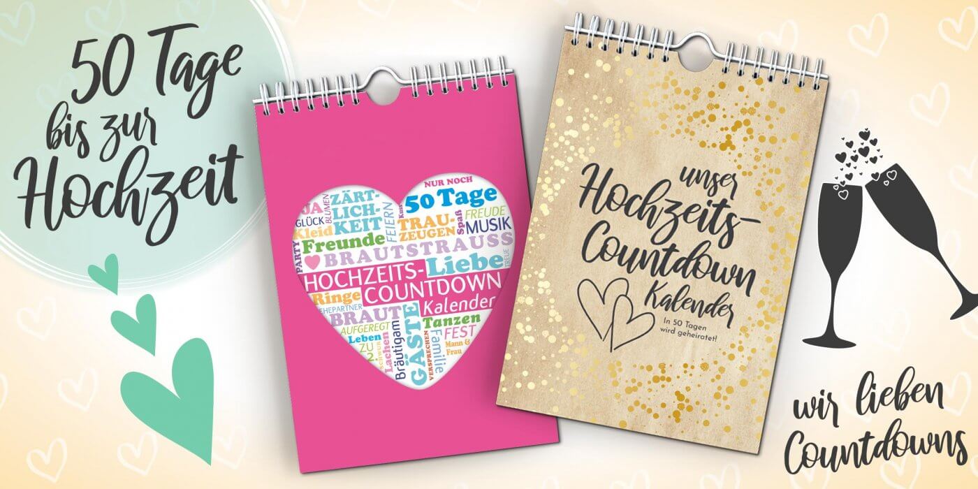 Hochzeitskalender Countdown Kalender zur Hochzeit verschenken