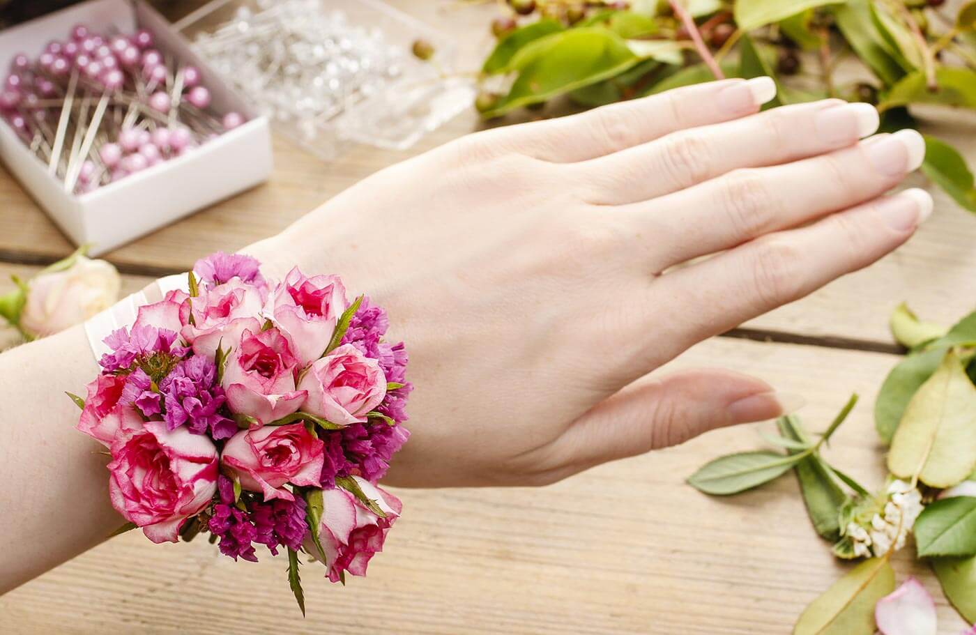 Blumen Armband Brautjungfern