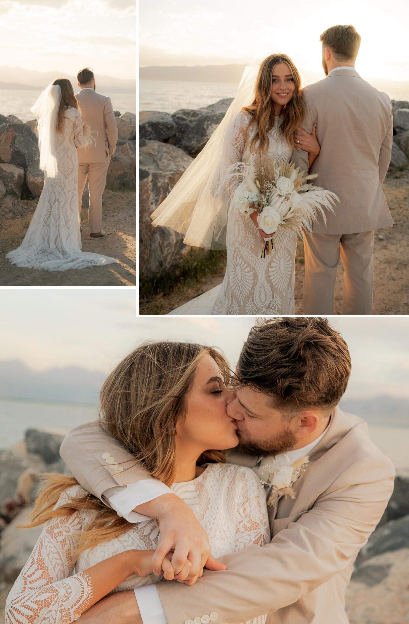 Boho Kleid weiß Hochzeit