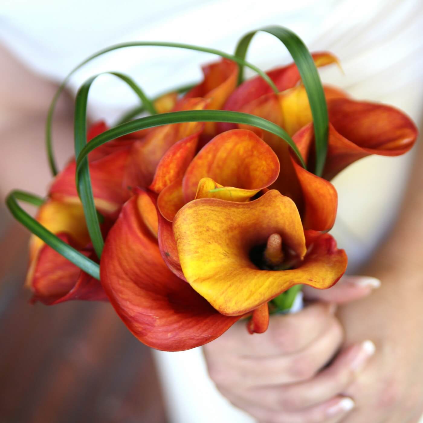 Brautstrauß Calla Orange Rot