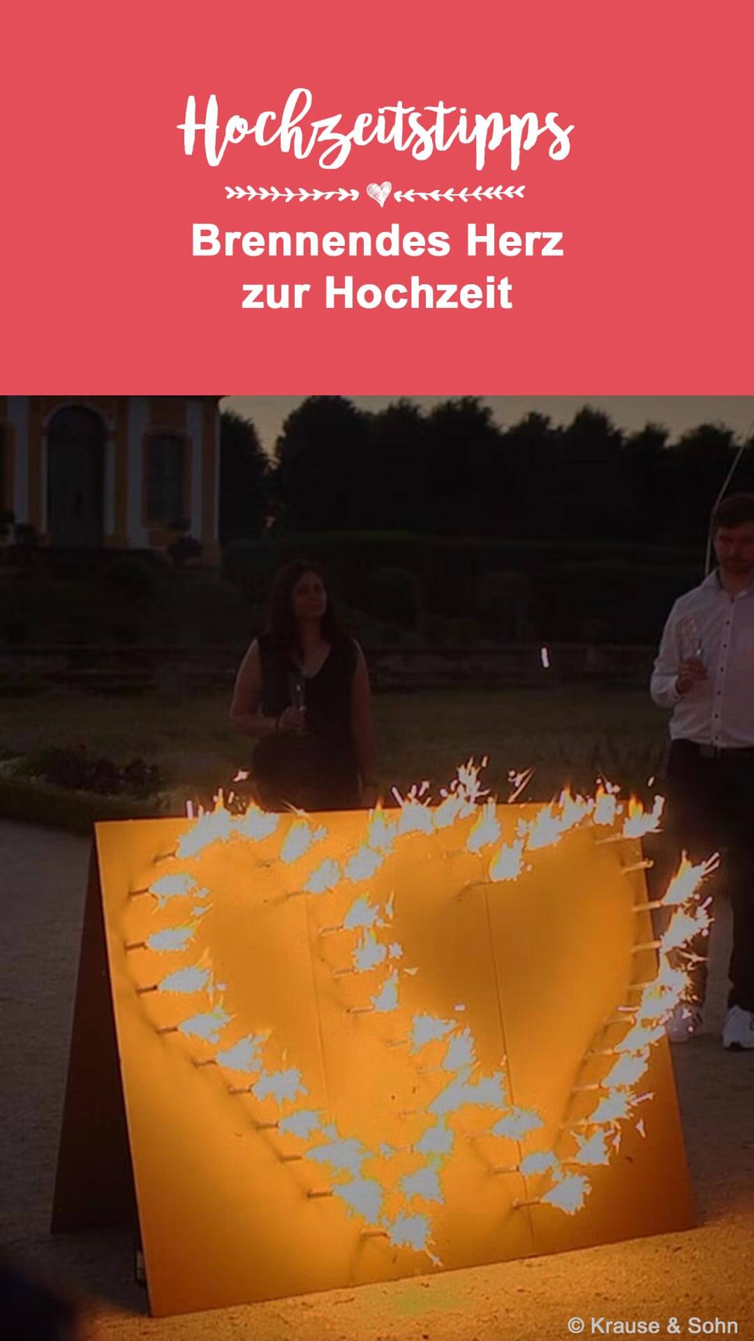 Brennendes Herz für Hochzeit