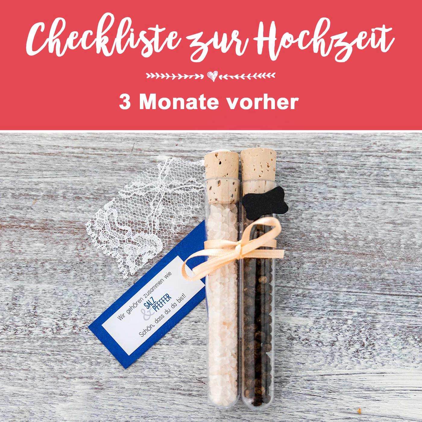 Checkliste zur Hochzeit, 3 Monate