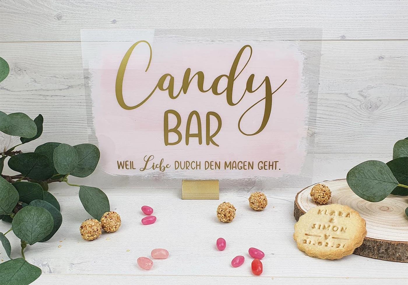 Candy Bar Schild