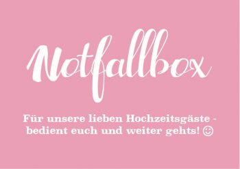 Notfallbox Schild Rosa