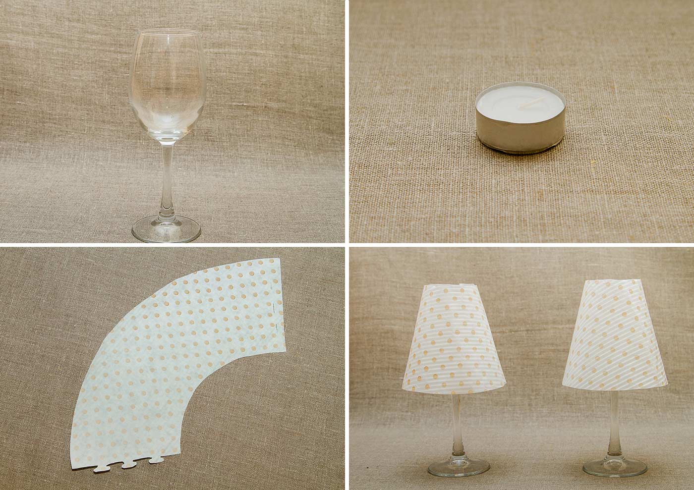 Weinglas-Lampenschirm basteln | DIY-Anleitung mit Gratis-Vorlage