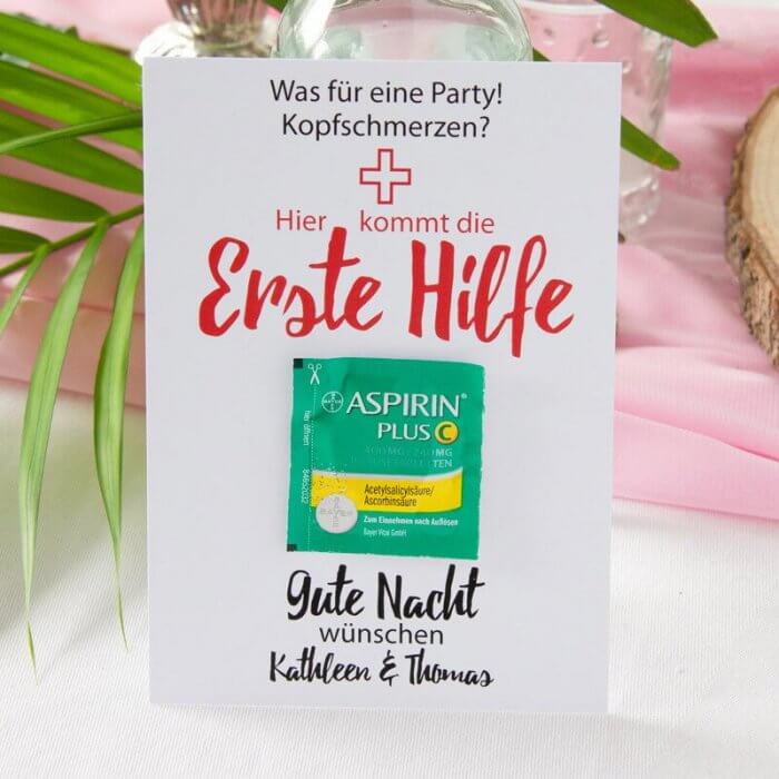 Hangover Kit Hochzeit Tipps, Ideen und kostenlose Vorlage
