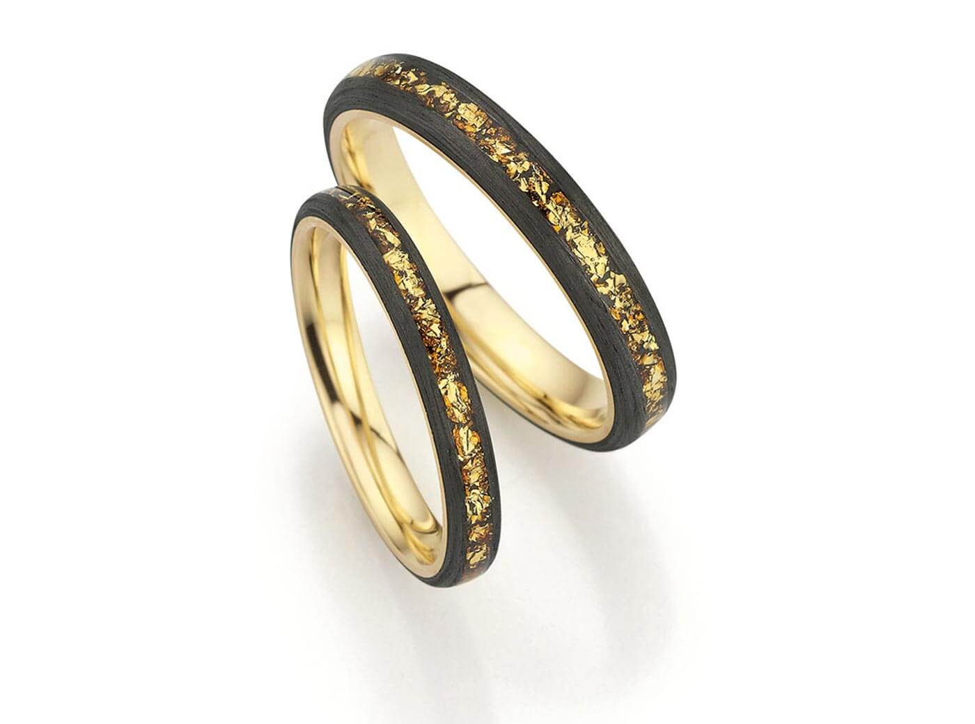 Eheringe Schwarz Gold