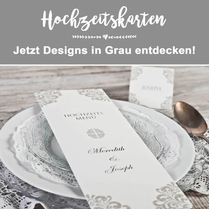 Hochzeitskarten in Grau