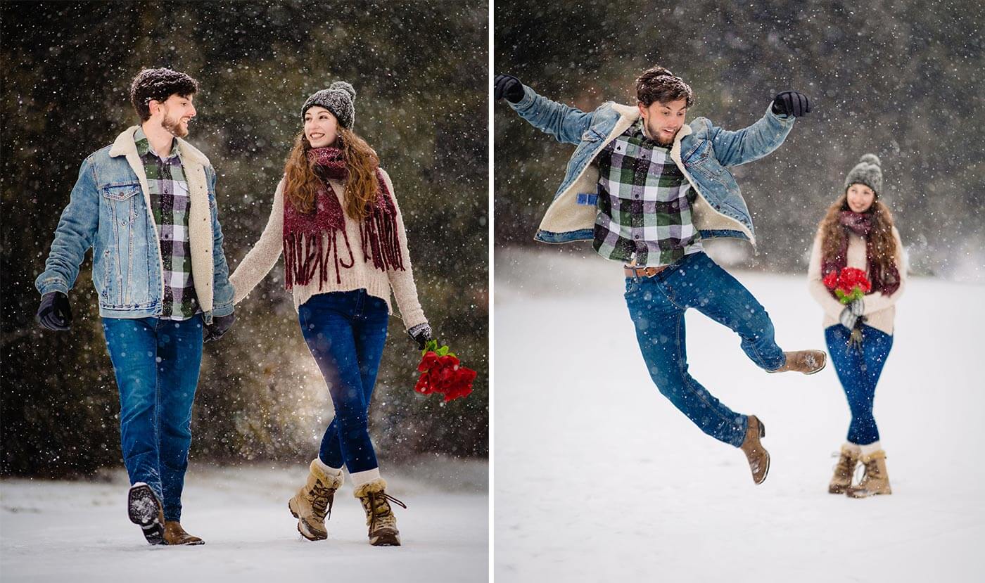 Heiratsantrag im Schnee