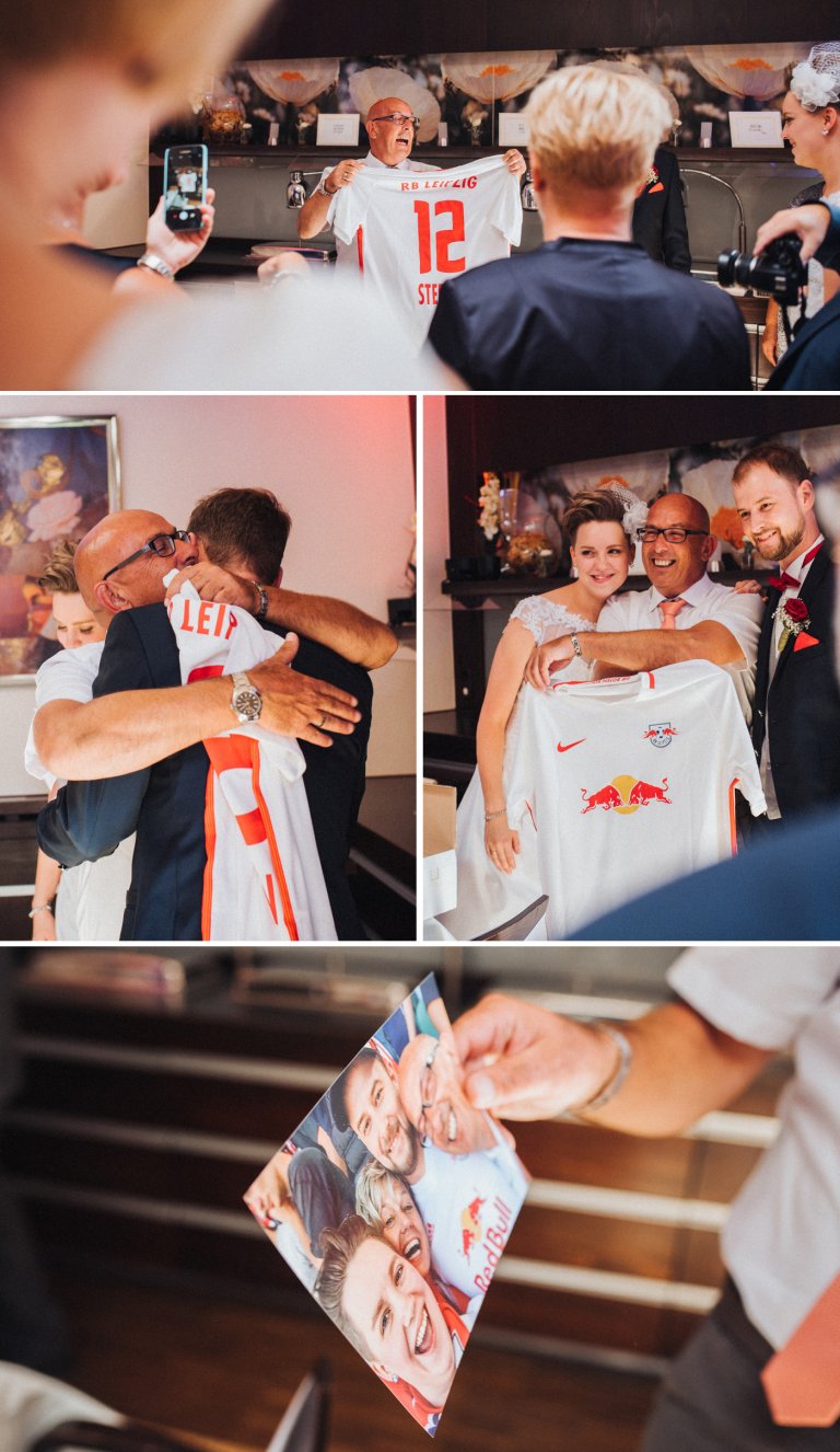 FußballHochzeit in Rot & Weiß Fotostory mit wundervollen Paarbildern