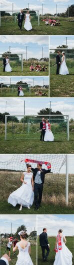 FußballHochzeit in Rot & Weiß Fotostory mit wundervollen Paarbildern