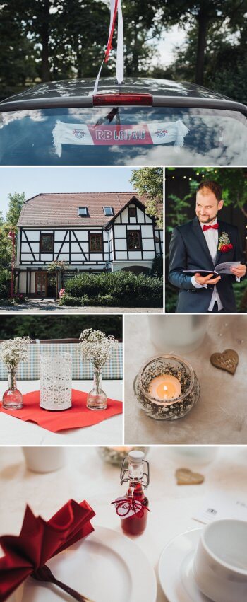 FußballHochzeit in Rot & Weiß Fotostory mit wundervollen Paarbildern