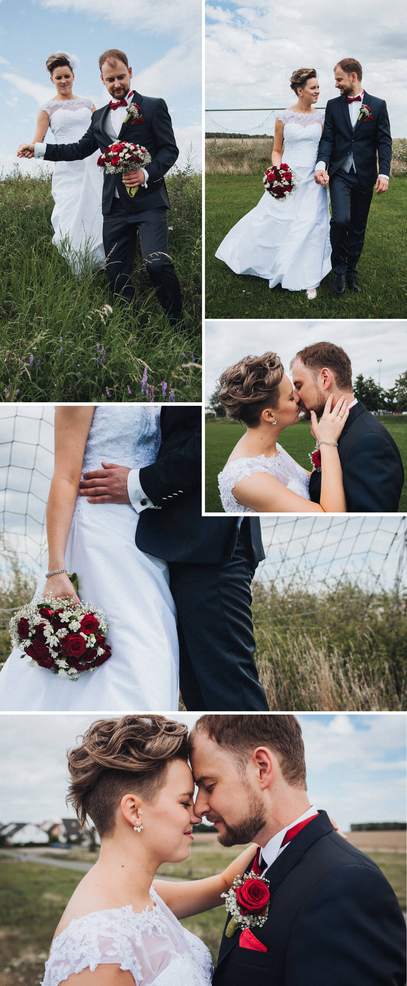 FußballHochzeit in Rot & Weiß Fotostory mit wundervollen Paarbildern