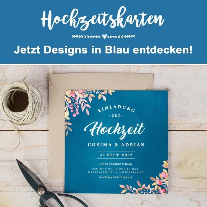 Hochzeitskarten in Blau