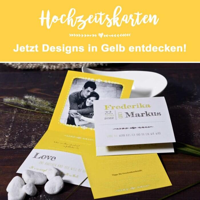 Hochzeitskarten in Gelb