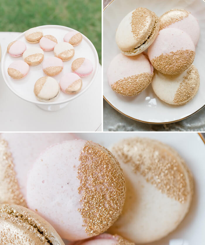 Macarons Hochzeit Gold