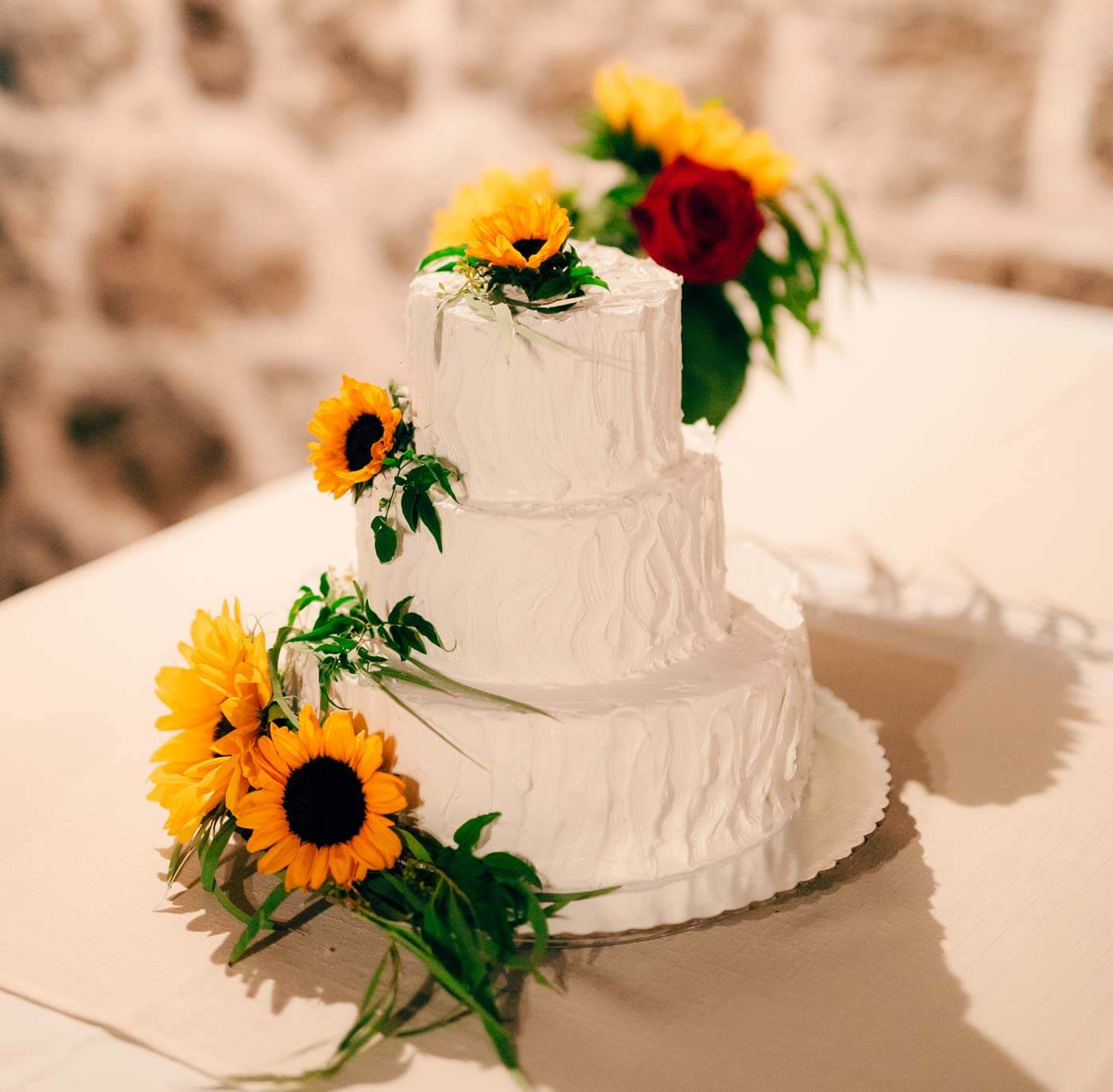 Hochzeitstorte Sonnenblumen