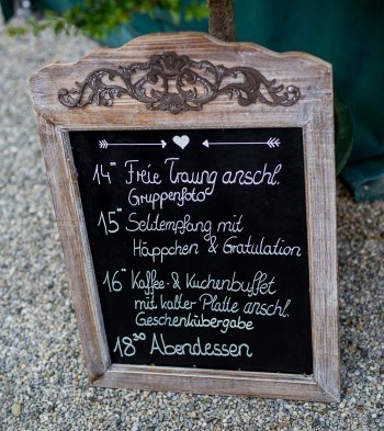 Ablauf Hochzeit Schild