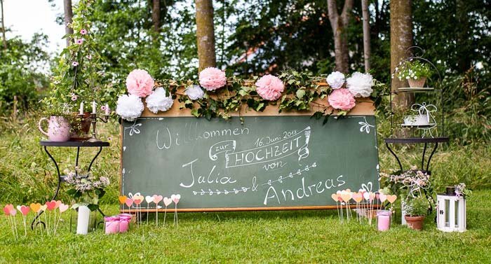 Willkommensschild Hochzeit