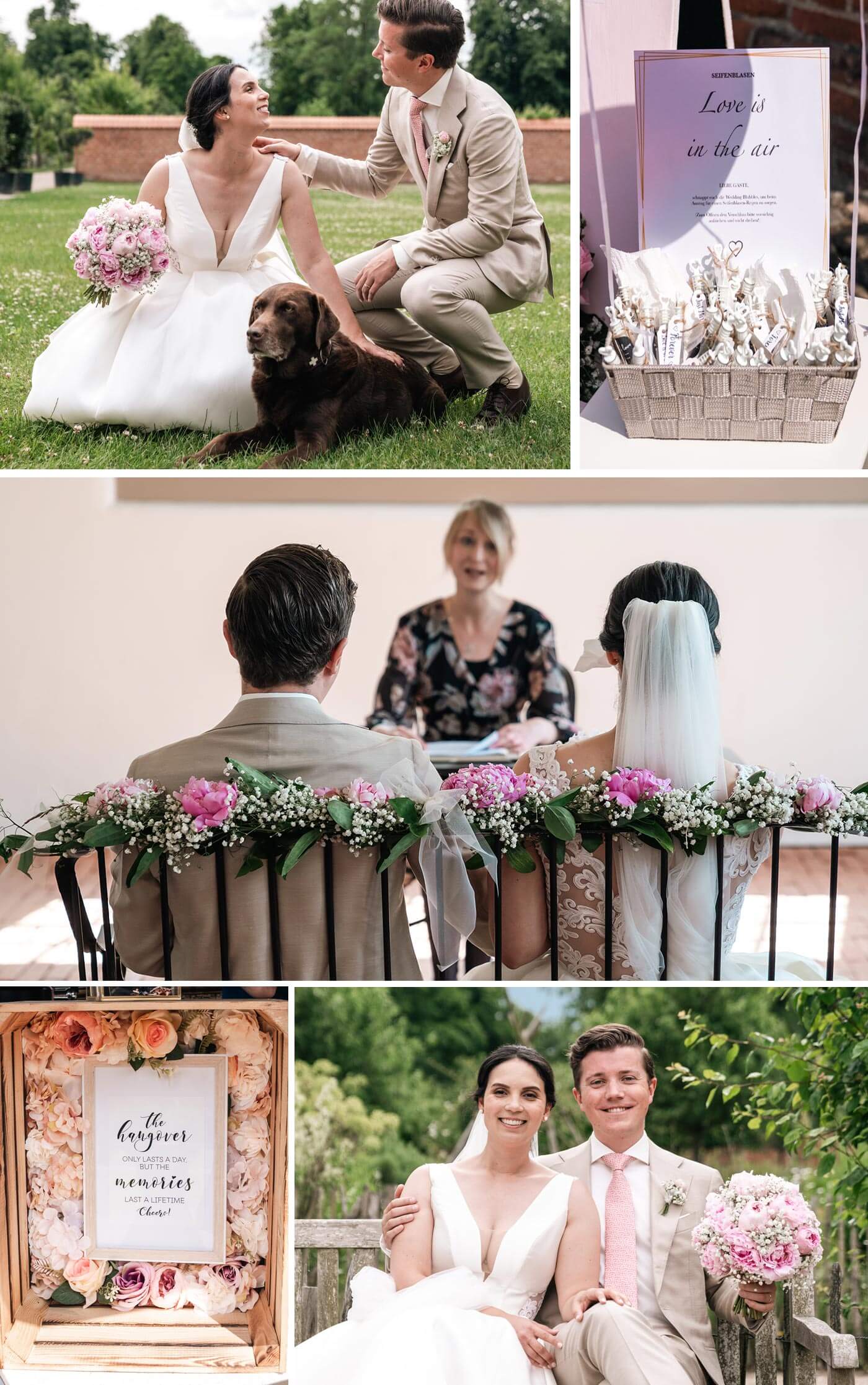 Hochzeitsdeko altrosa