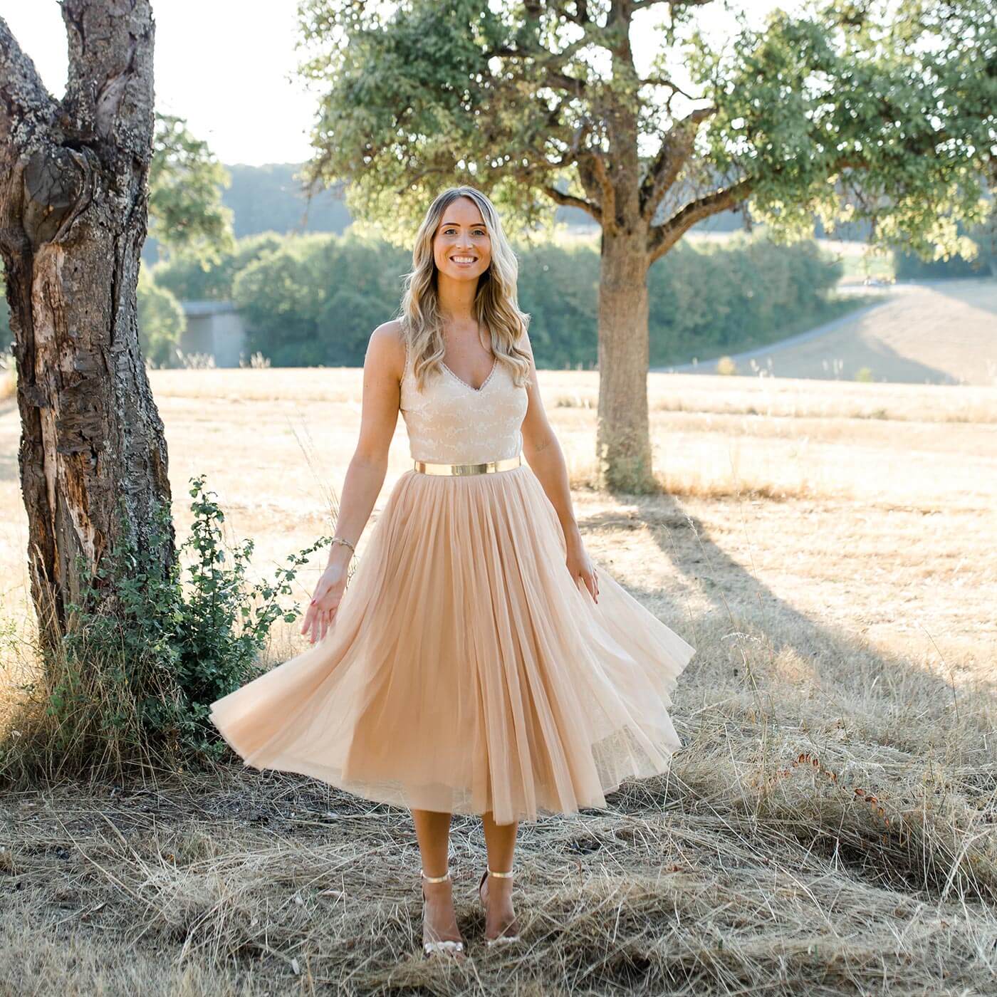 Kleid Apricot Hochzeit