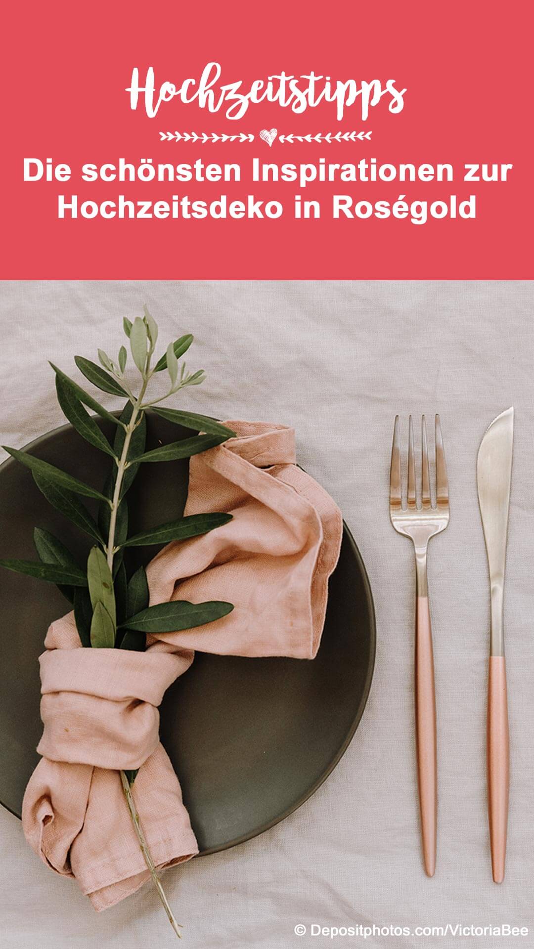 Roségold Hochzeitsdeko