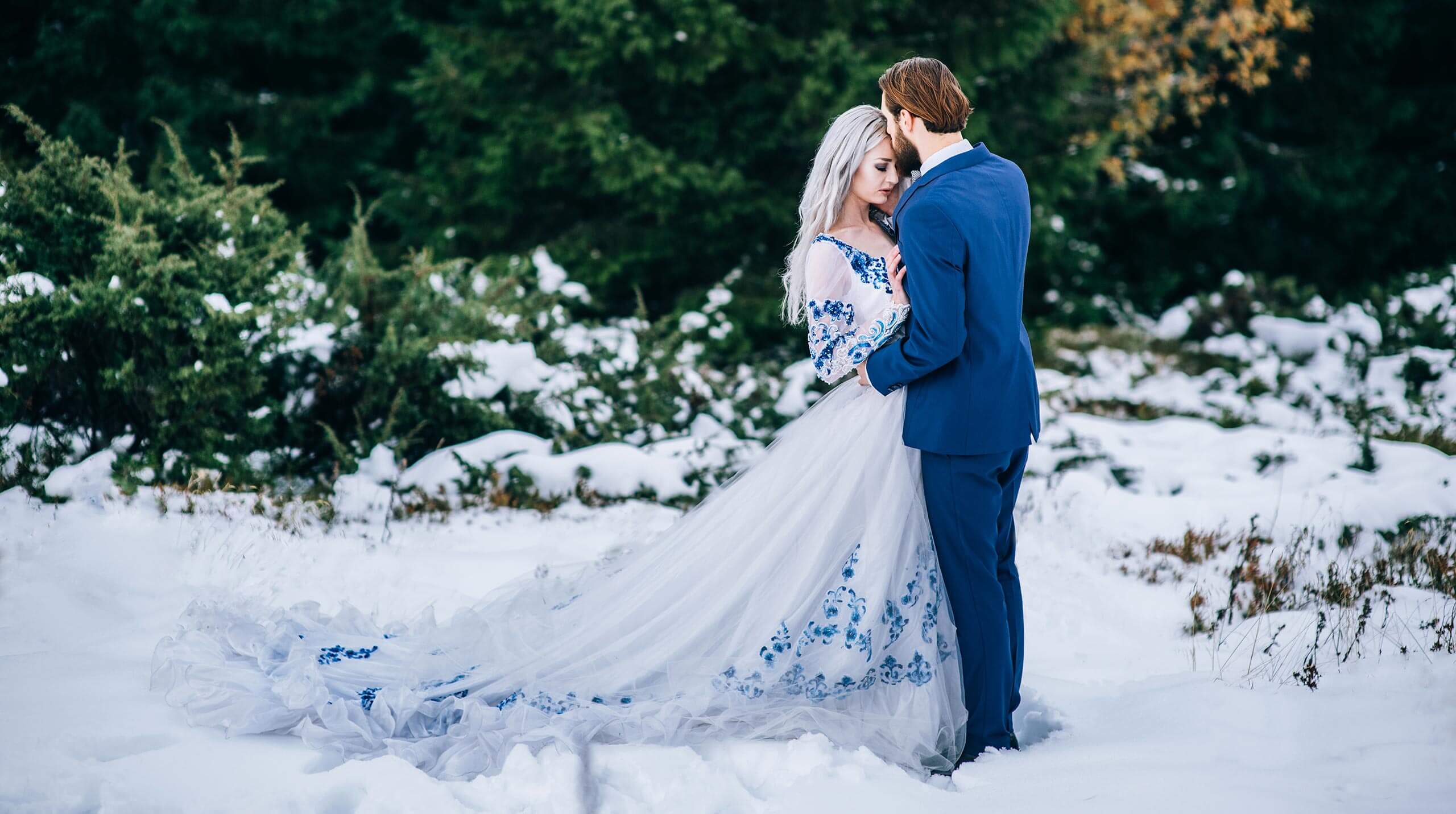 Winterhochzeit Brautkleid