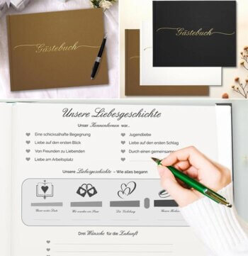 Gästebuch Hochzeit mit Fragen zum Ausfüllen