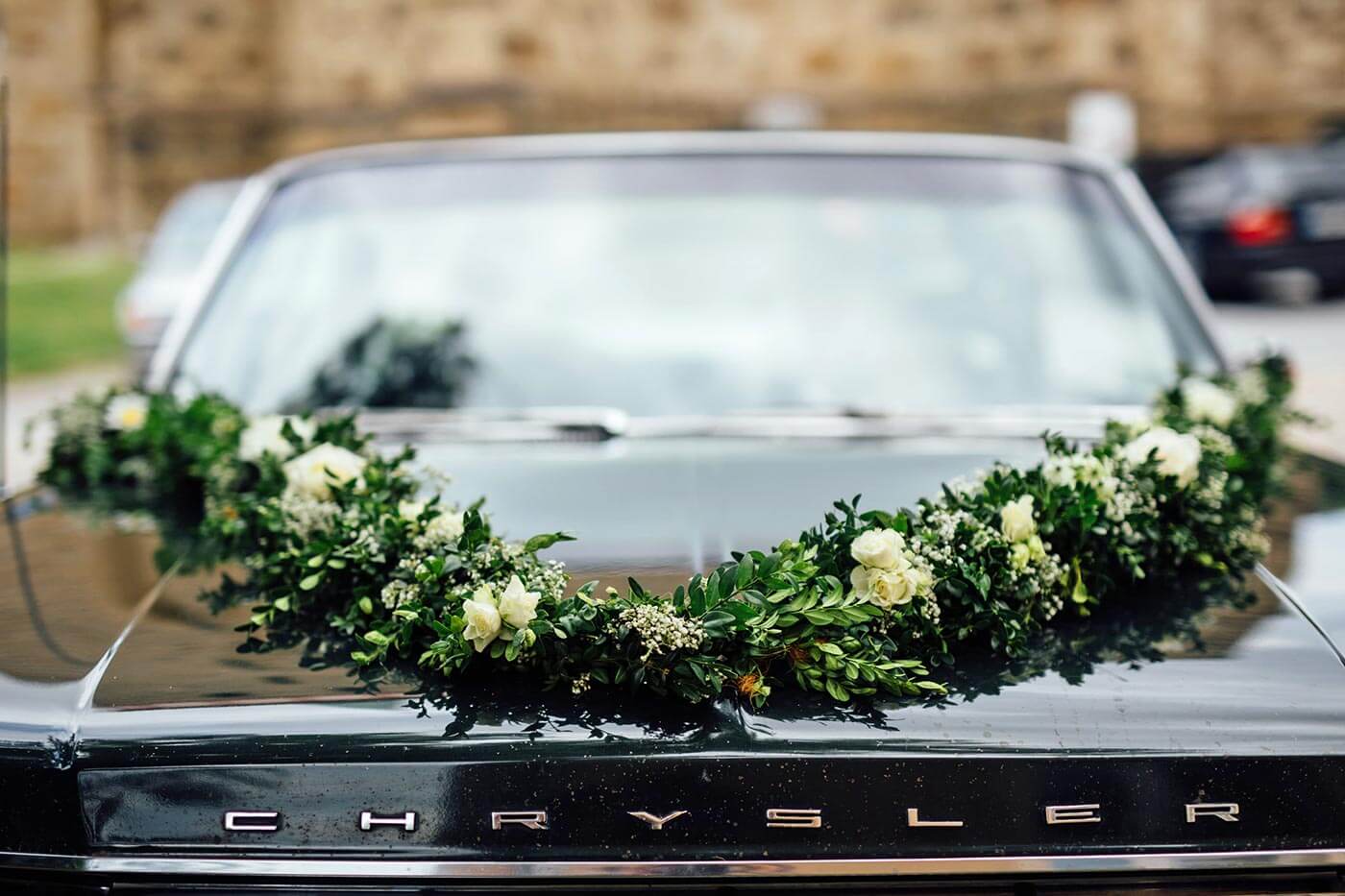 Hochzeit Blumen Auto Autoschmuck, € 9,- (4222 Sankt Georgen an der