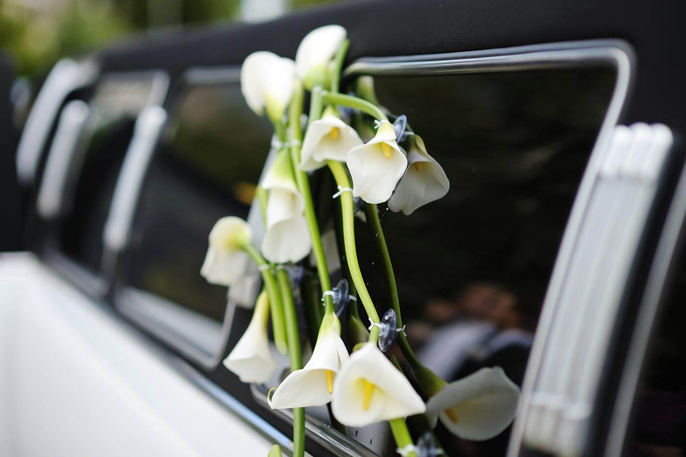 Hochzeit Autoschmuck mit Calla