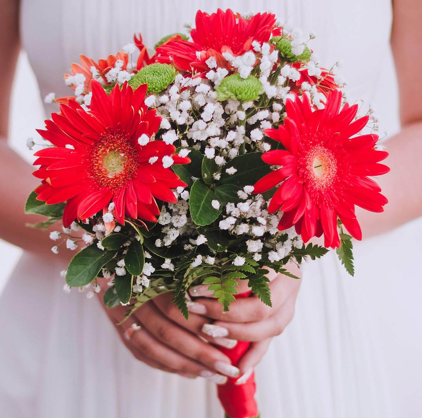 Brautstrauß Gerbera in Rot