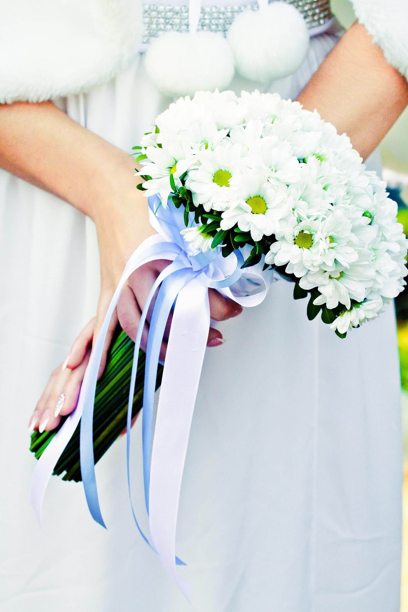 Brautstrauß mit weißen Margeriten