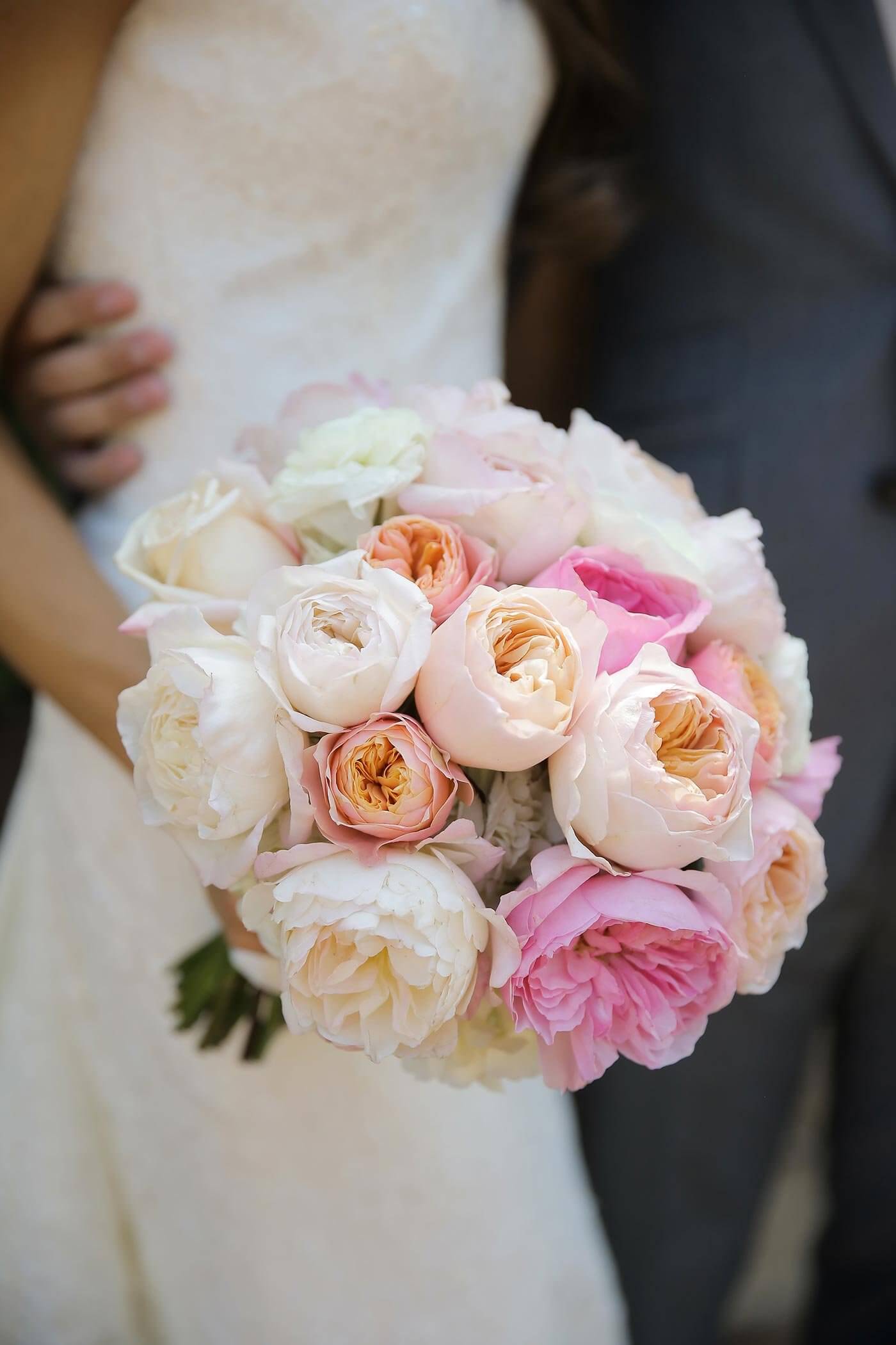 Brautstrauß weiß rosa